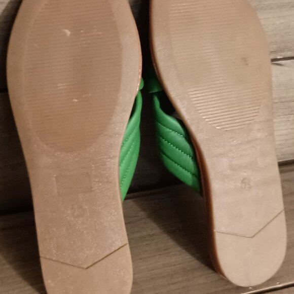 Seychelles Crossband Leather Slide Sandals Green Size 7.5 Made in Italy - Picture 12 of 12
